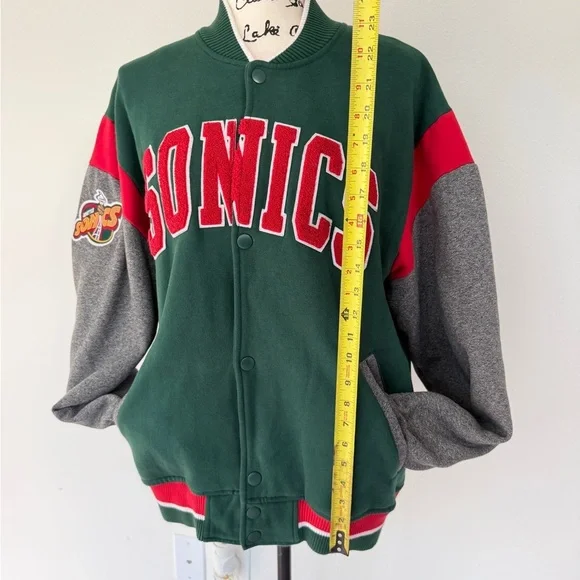 Mitchell & Ness Seattle Super Sonics Varsity Jacket Hardwood Classics Sz L - Picture 3 of 16